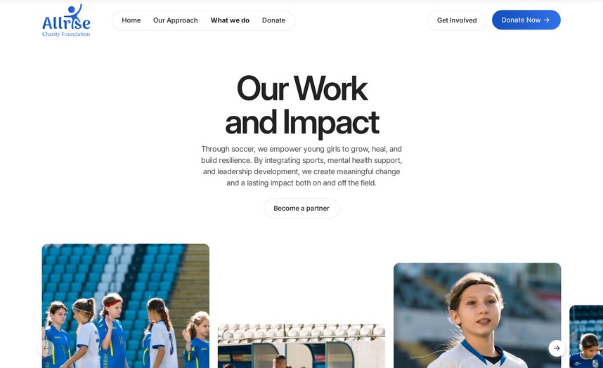 Сторінка «Our Work and Impact»