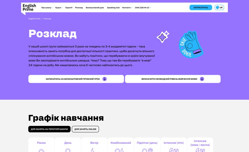 Расписание групп