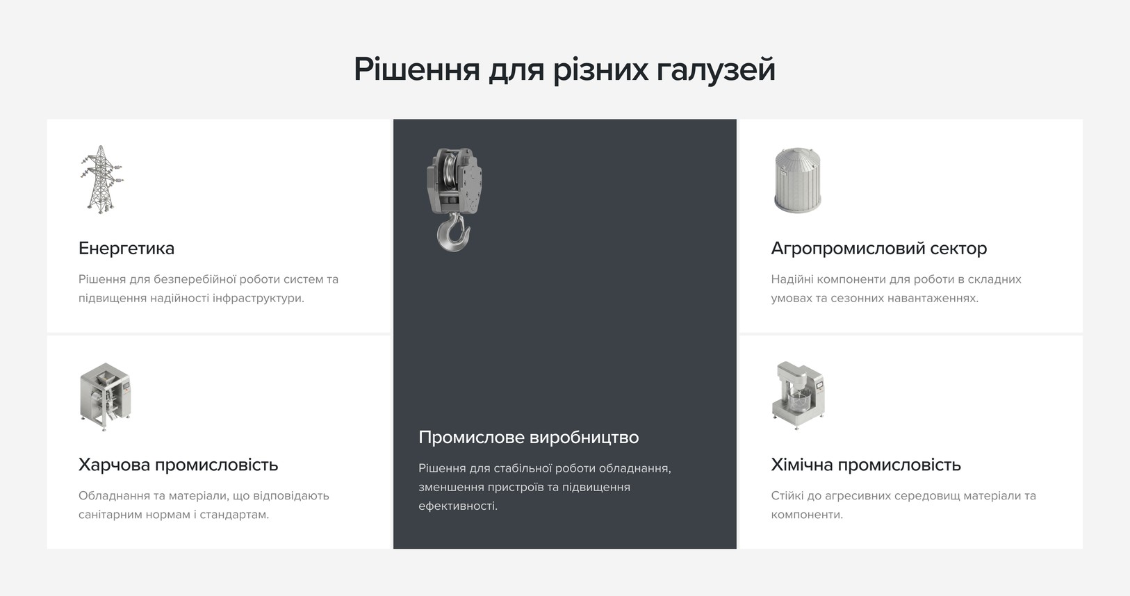 Рішення для різних галузей