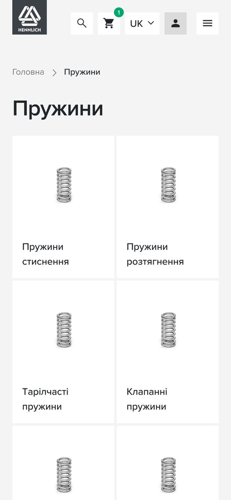 Сторінка товарної категорії