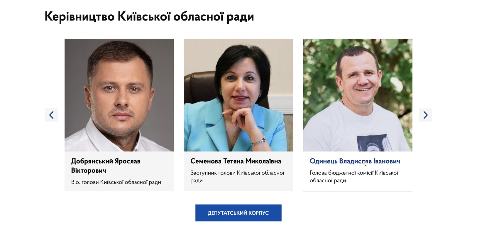 Руководство областного совета