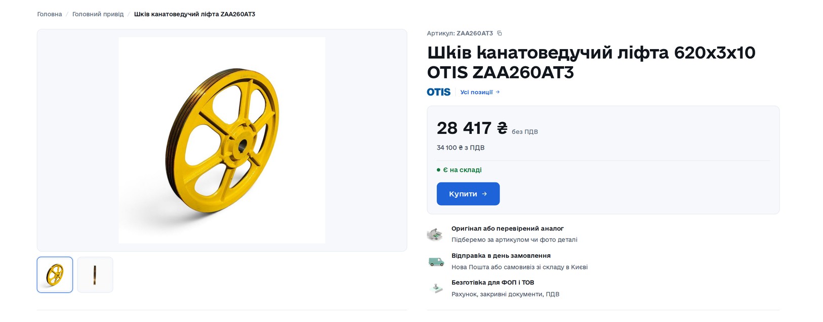 Карточка детали