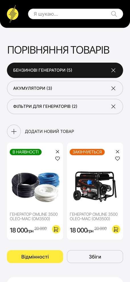 Сравнение товаров