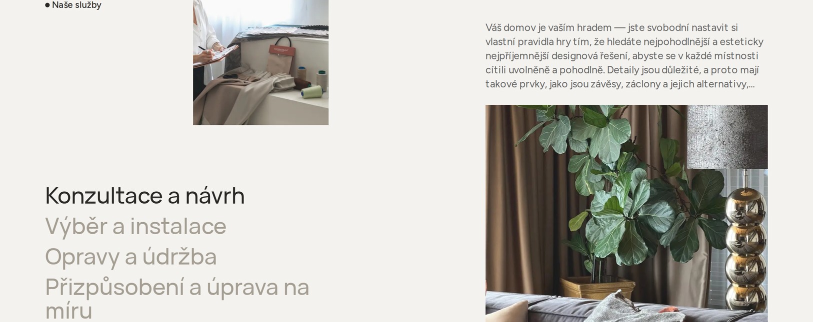 Послуги студії: консультація, пошиття, монтаж, догляд