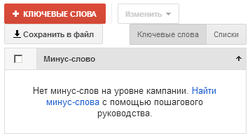 минус слова