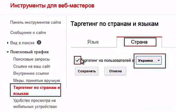 таргетинг по странам