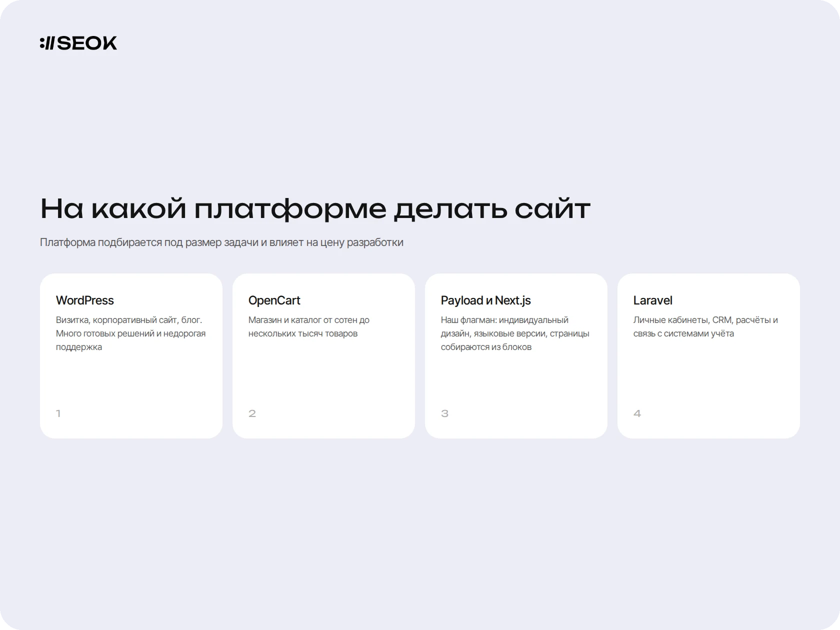 Платформы для создания сайта и задачи под них