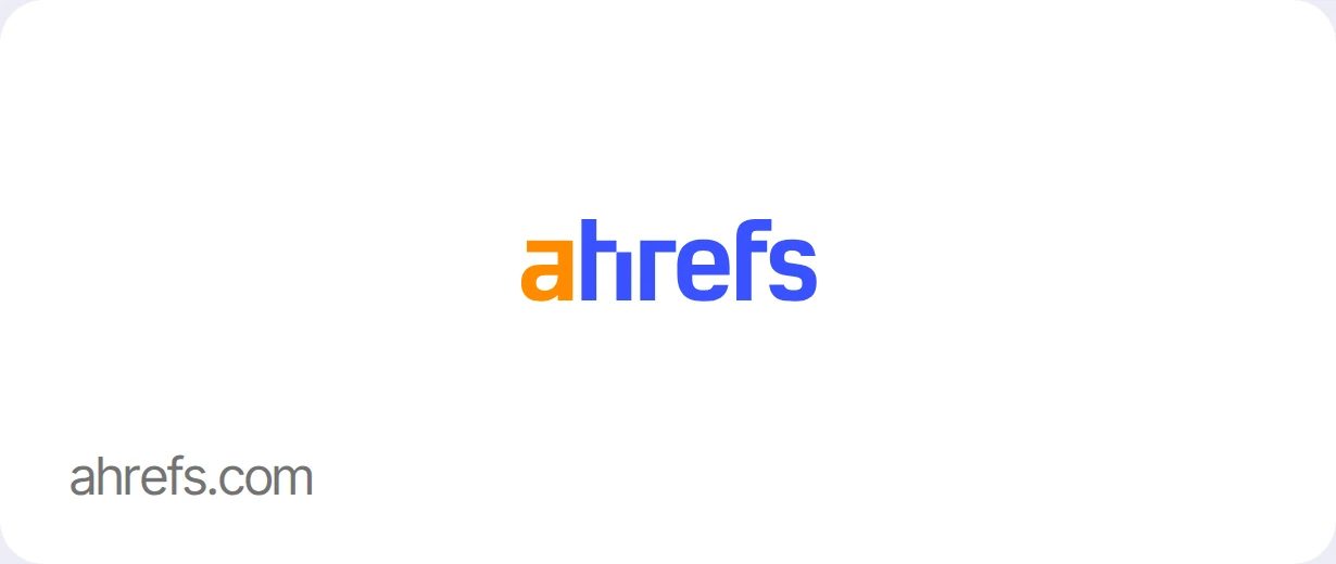 Логотип Ahrefs, сервис по адресу ahrefs.com