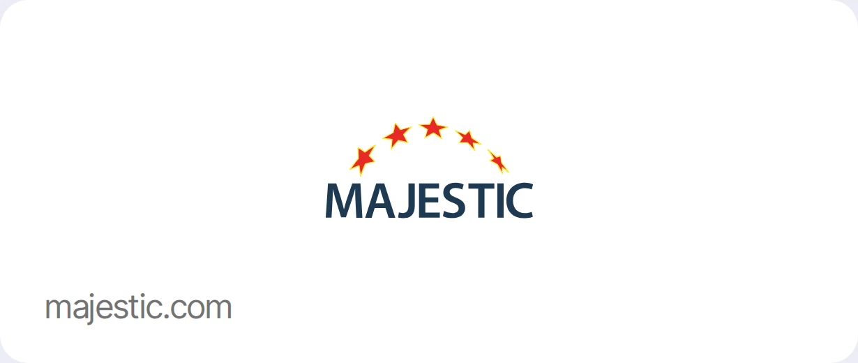Логотип Majestic, сервис по адресу majestic.com