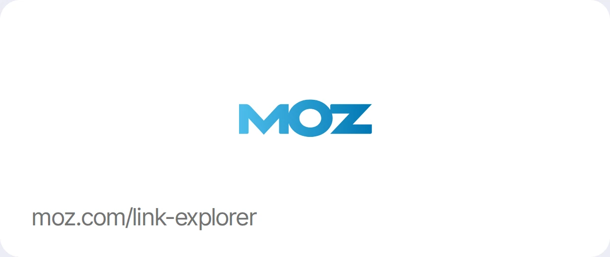 Логотип Moz Link Explorer, сервис по адресу moz.com/link-explorer
